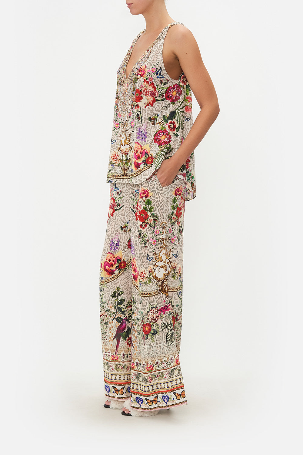 TANK TOP WITH STRAP BEAD DETAIL LEOS BOUQUET