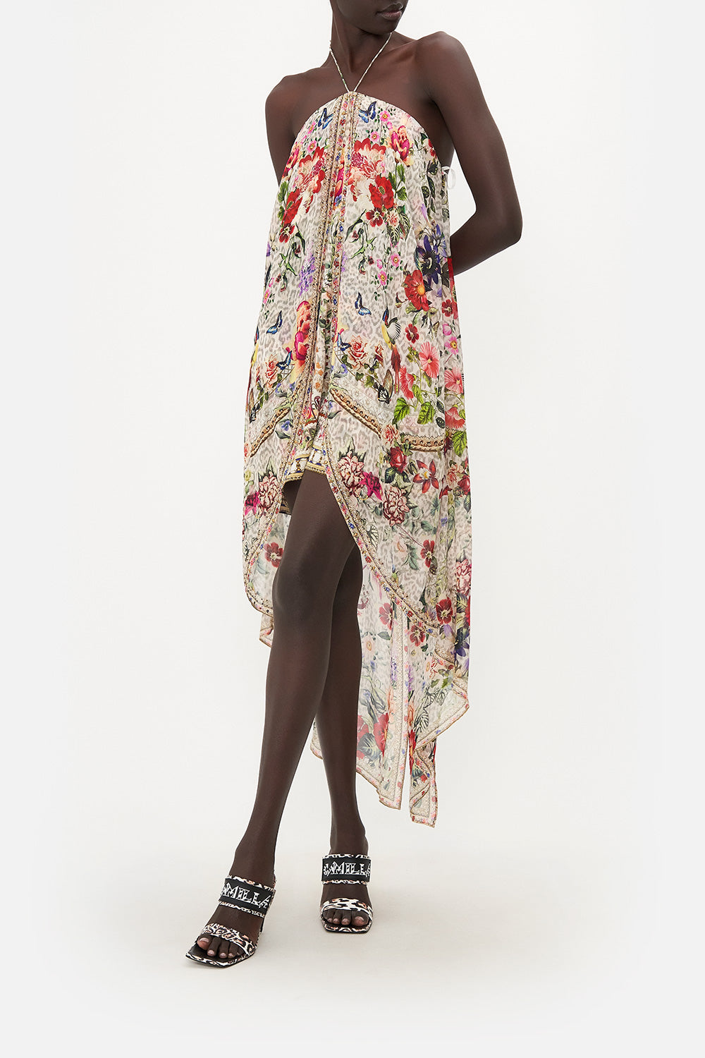 STRAPLESS OVERLAY PLAYSUIT LEOS BOUQUET