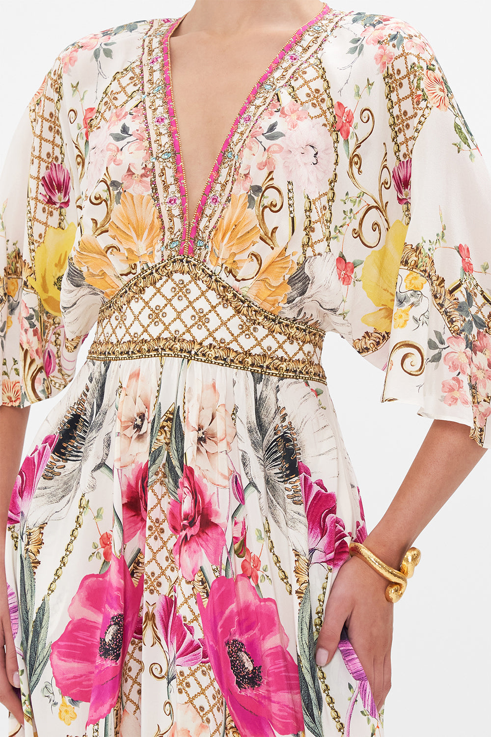 WAISTED DRESS WITH HEM RUFFLE DESTINY CALLING