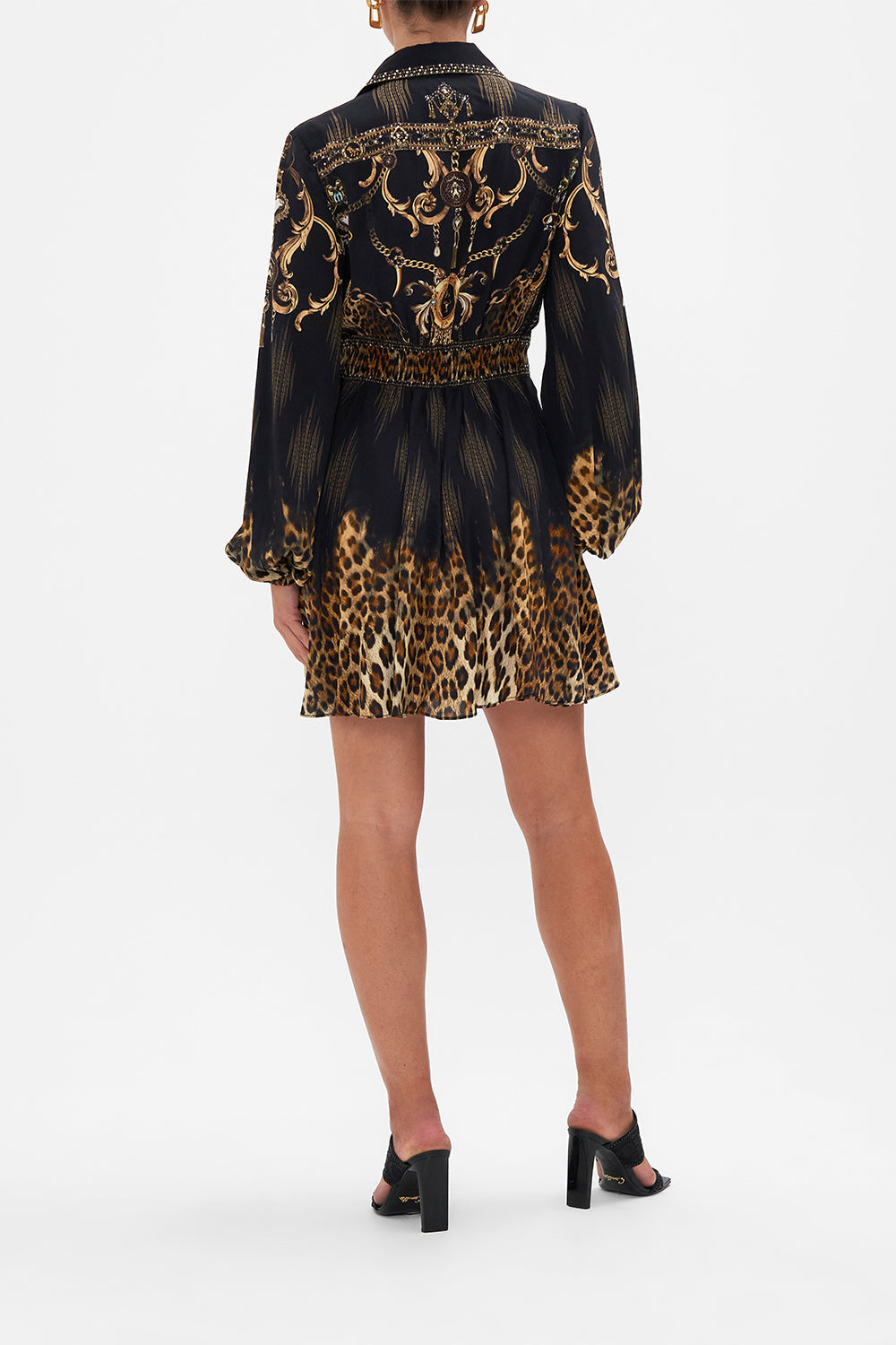 COLLARED SHAPED WAISTBAND DRESS JUNGLE DREAMING