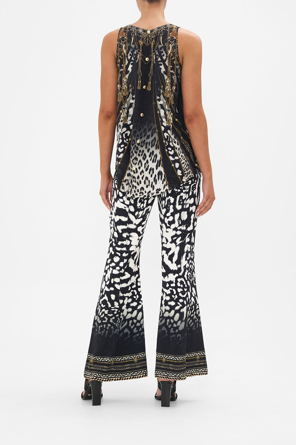 V NECK BUTTON BACK TOP UNTAMED ROYALTY