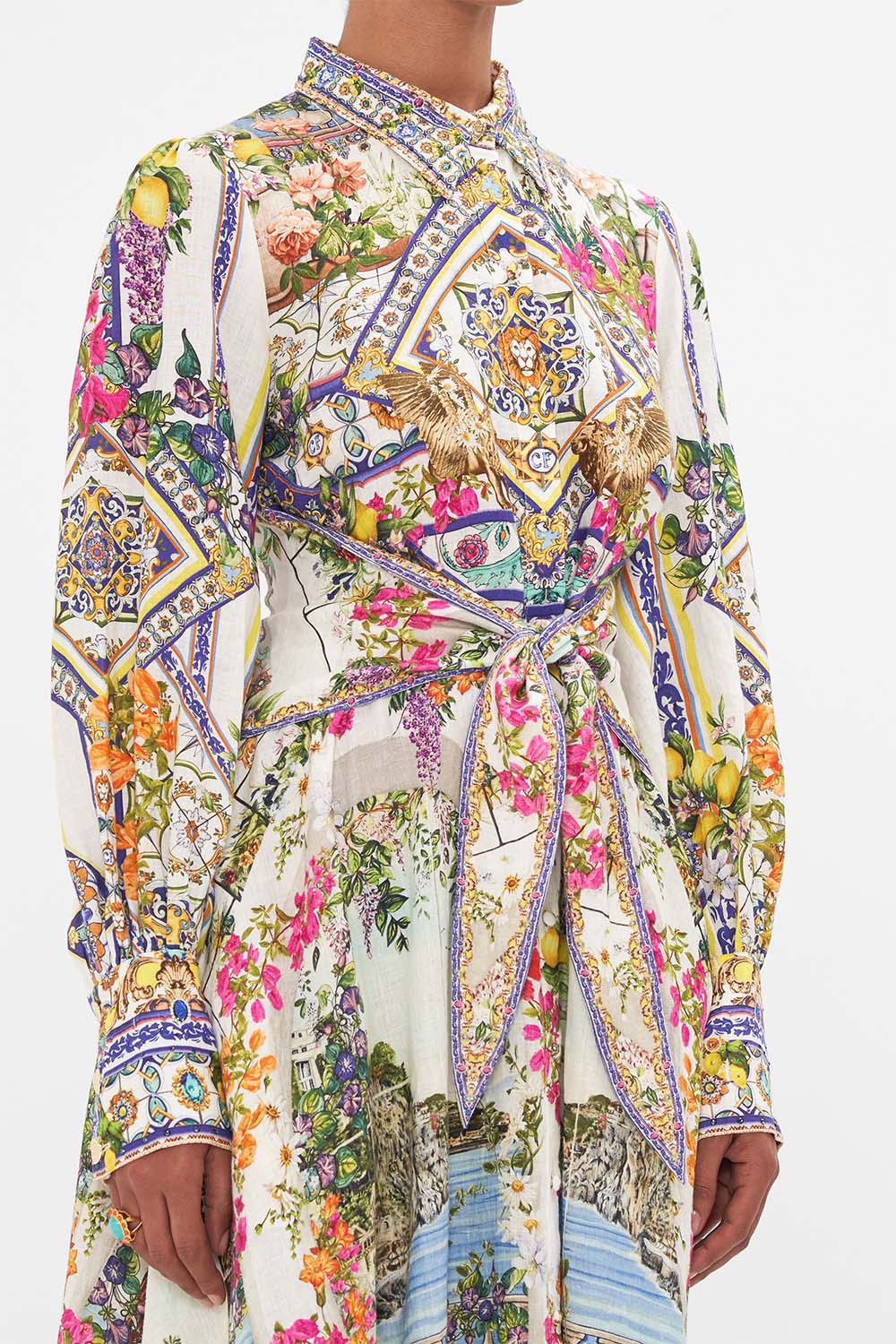 WAIST TIE SHIRT DRESS AMALFI AMORE