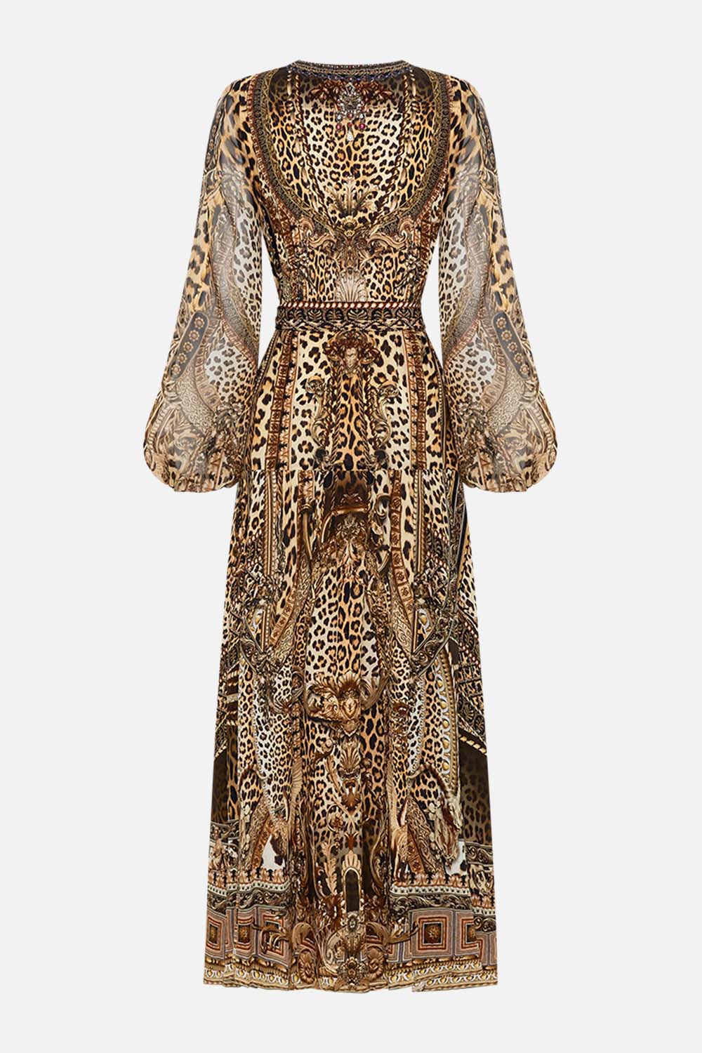 Video of model wearing CAMILLA  silk leopard print dress in Standing Ovation print