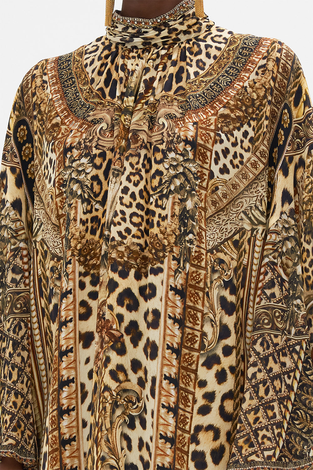 HIGH NECK RUFFLE SLEEVE BLOUSE STANDING OVATION