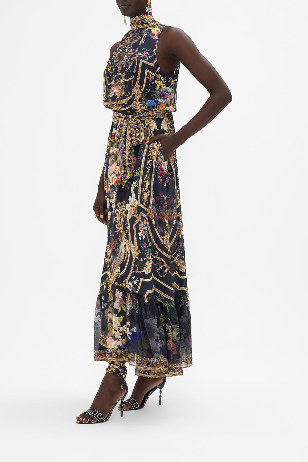 NECKTIE DRESS WITH ELASTICATED WAIST PLAY YOUR CARDS RIGHT