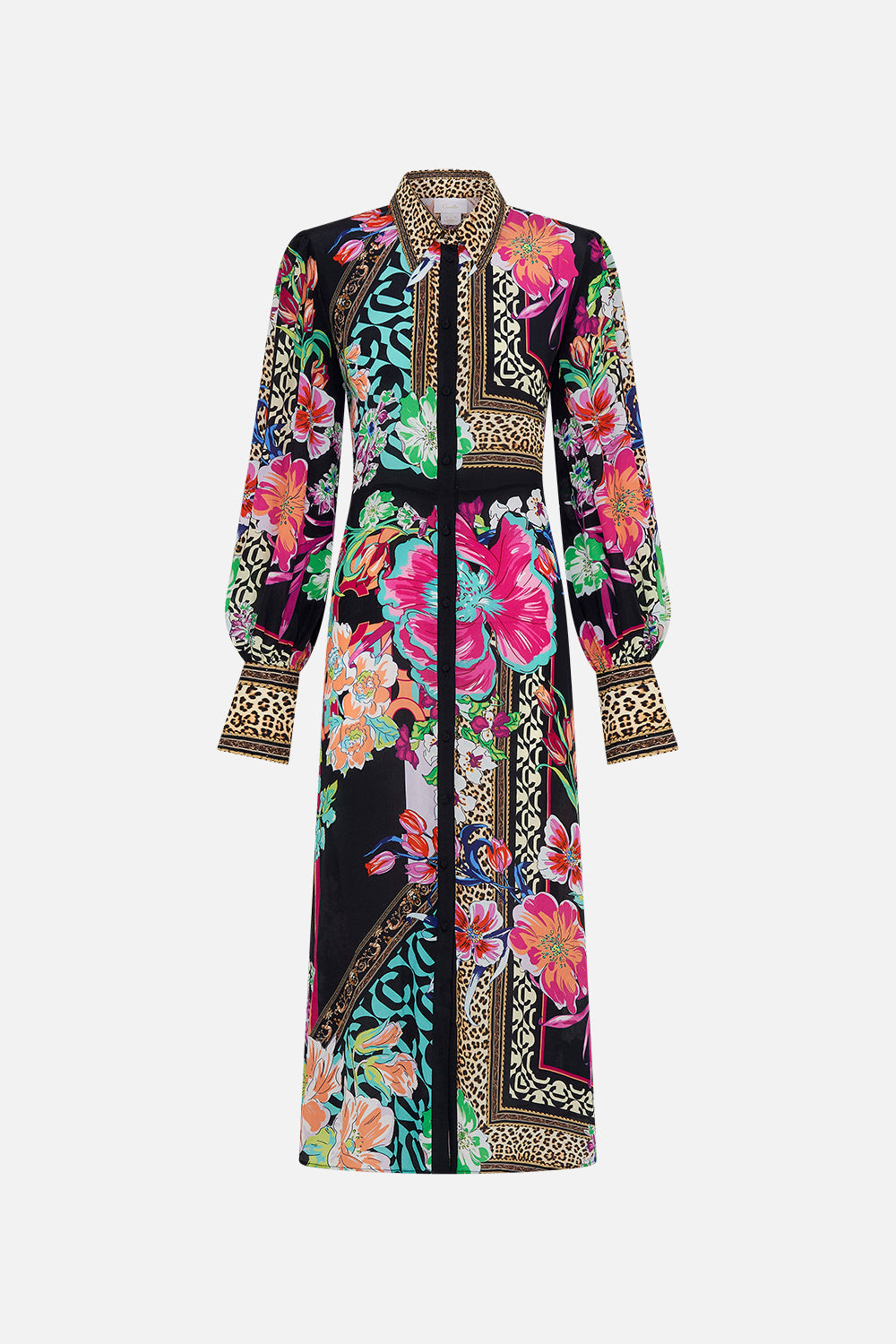 WAIST TIE SHIRT DRESS PRINTED PRIMA VERA