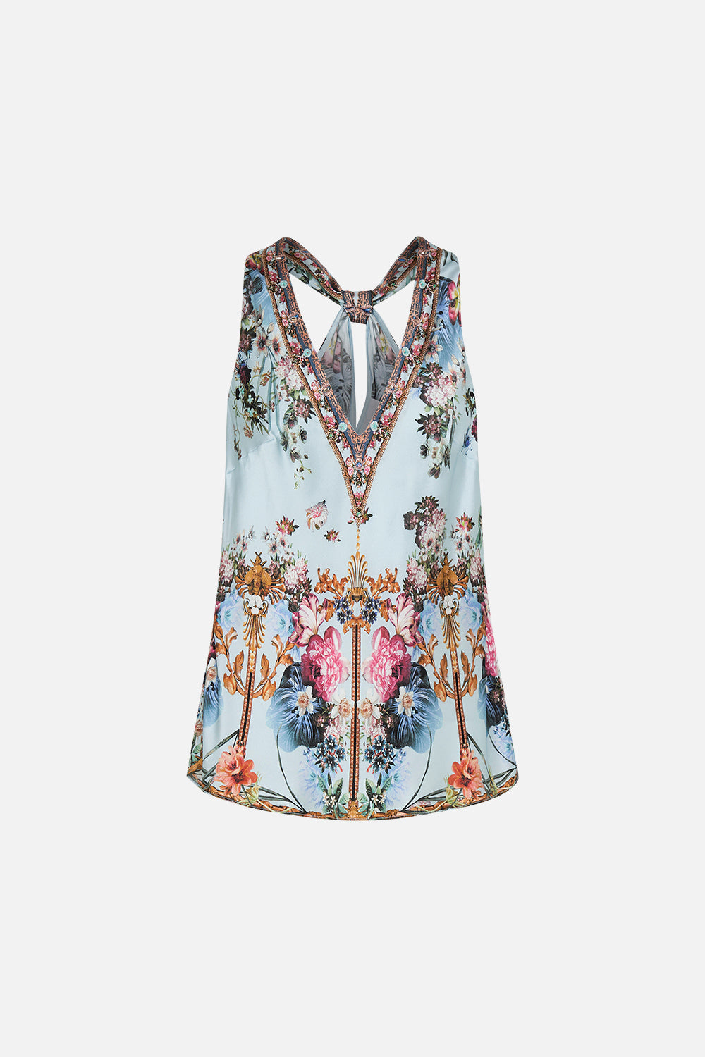 V NECK TOP WITH KNOT BACK LETTERS TO LEO