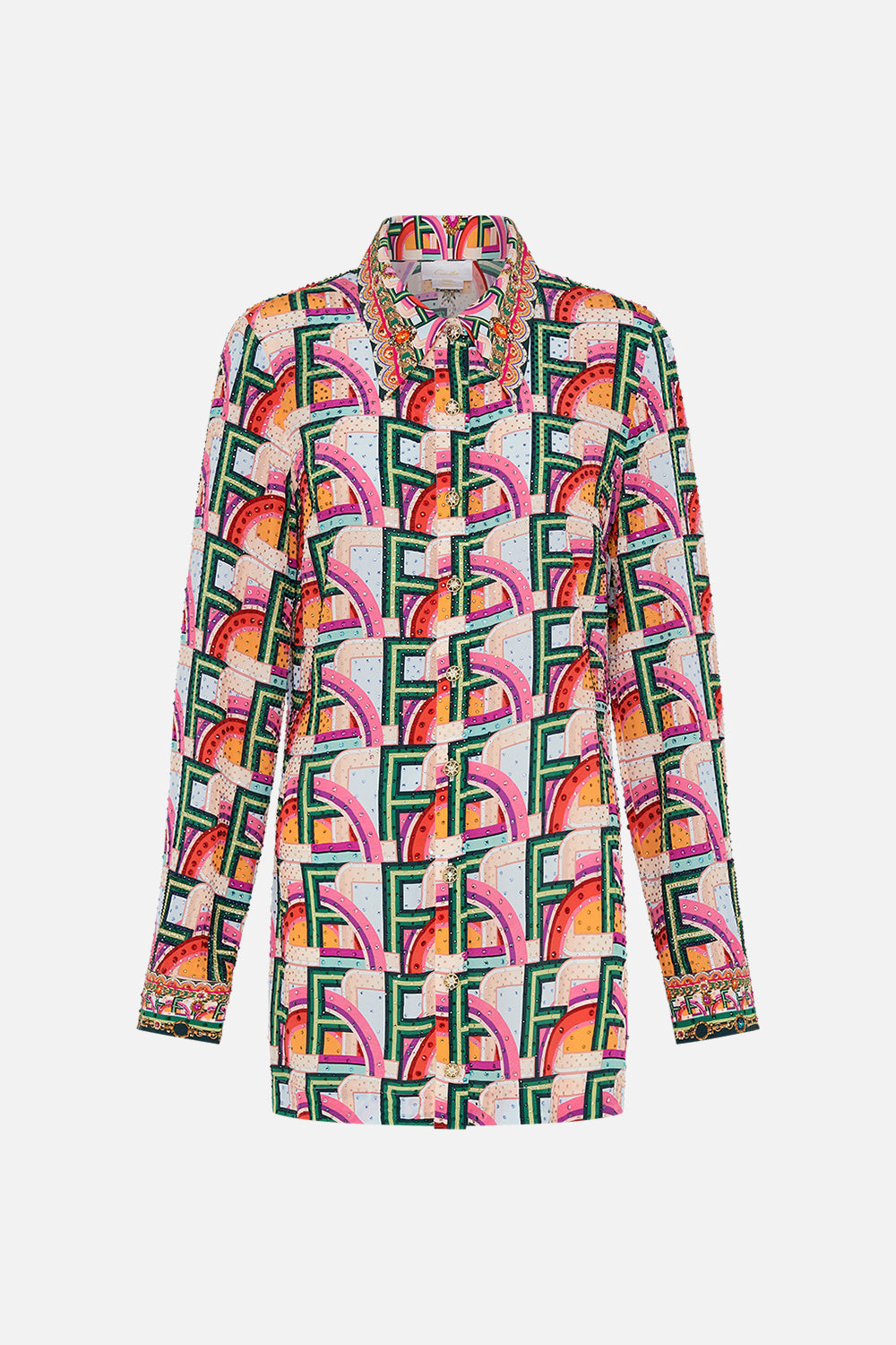 The CAMILLA LONG SLEEVE TUNIC DRESS AN ITALIAN WELCOME in our  print.