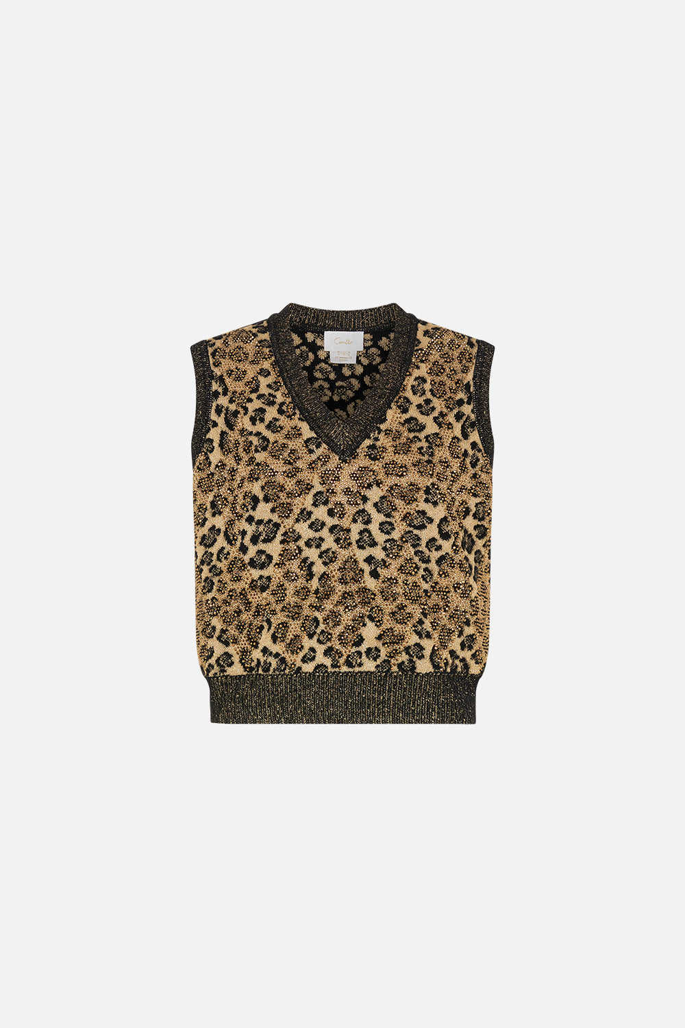 CROPPED JACQUARD KNIT VEST STANDING OVATION