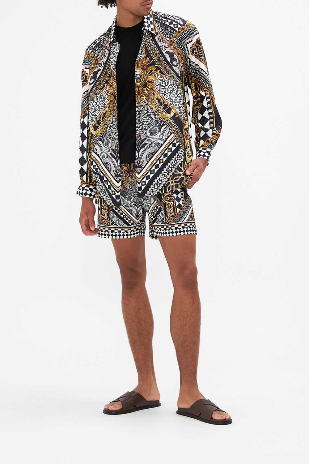 The CAMILLA MENS OVERSIZED SHIRT LOOK UP TESORO in our LOOK UP TESORO print.