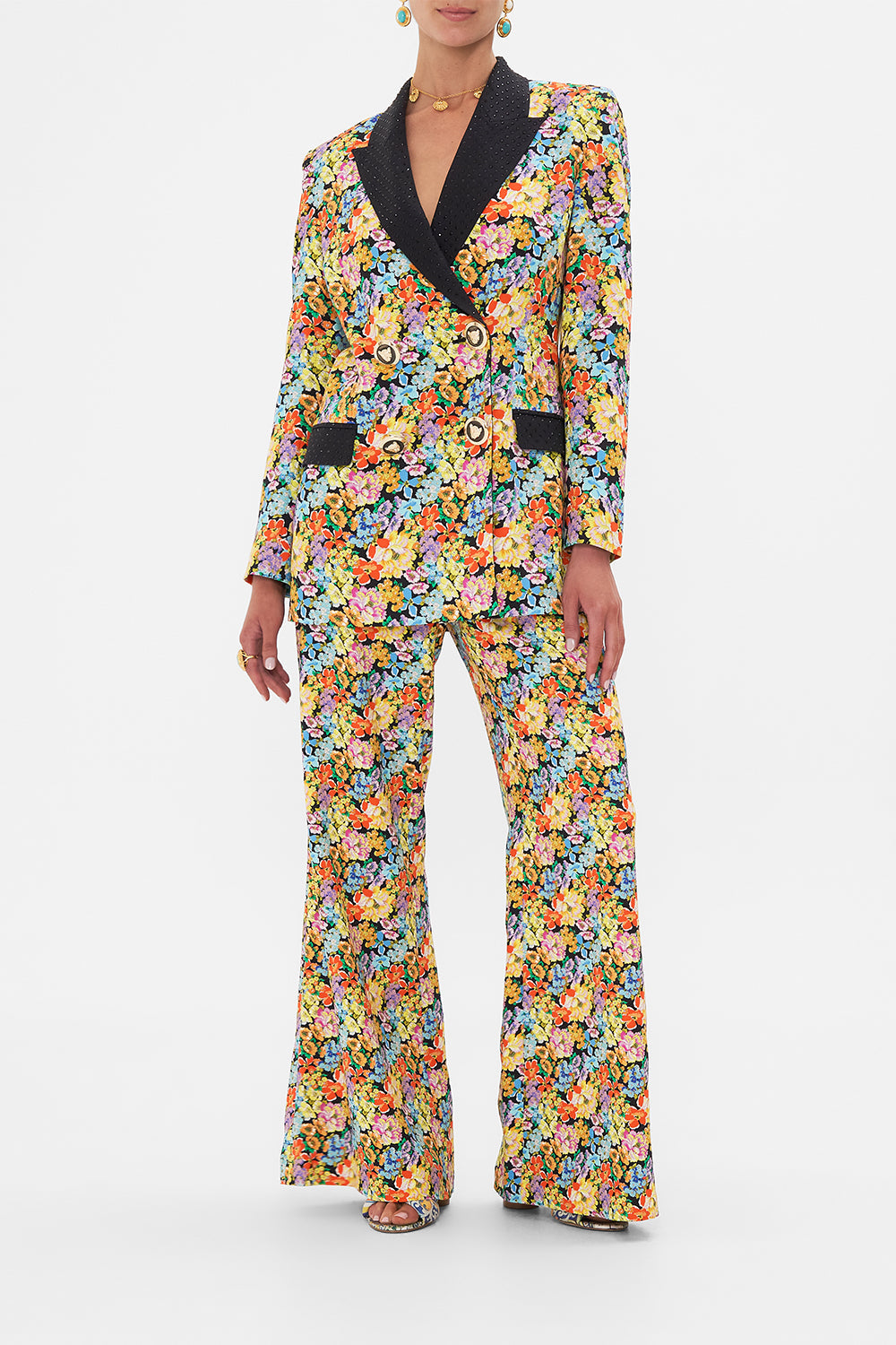 The CAMILLA TAILORED DOUBLE BREASTED JACKET SUNDOWNERS IN SICILY in our SUNDOWNERS IN SICILY print.