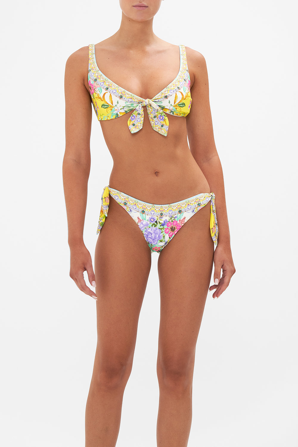 The CAMILLA TIE FRONT BRA CATERINA SPRITZ in our  print.