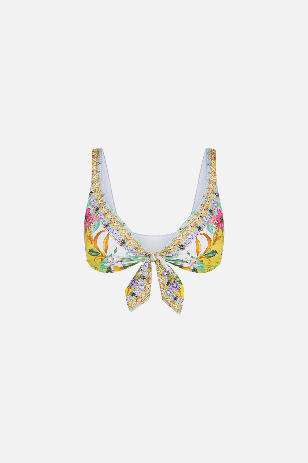The CAMILLA TIE FRONT BRA CATERINA SPRITZ in our  print.