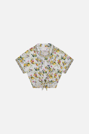 Product view of MILLA BY CAMILLA kids cropped shirt in Caterina Spritz print