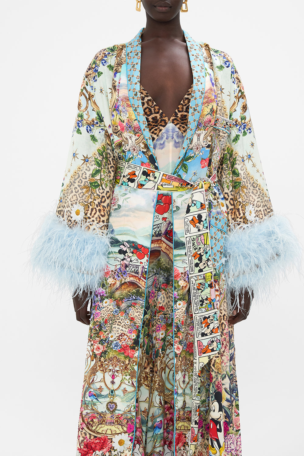 LONG ROBE WITH FLARED SLEEVE MICKEY TAKES A TRIP