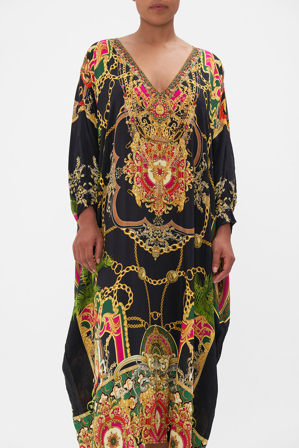 MIDI KAFTAN WITH CUFF JEALOUSY AND JEWELS