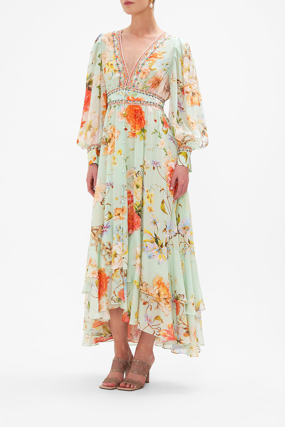 LONG BUTTON FRONT DRESS TALK THE WALK