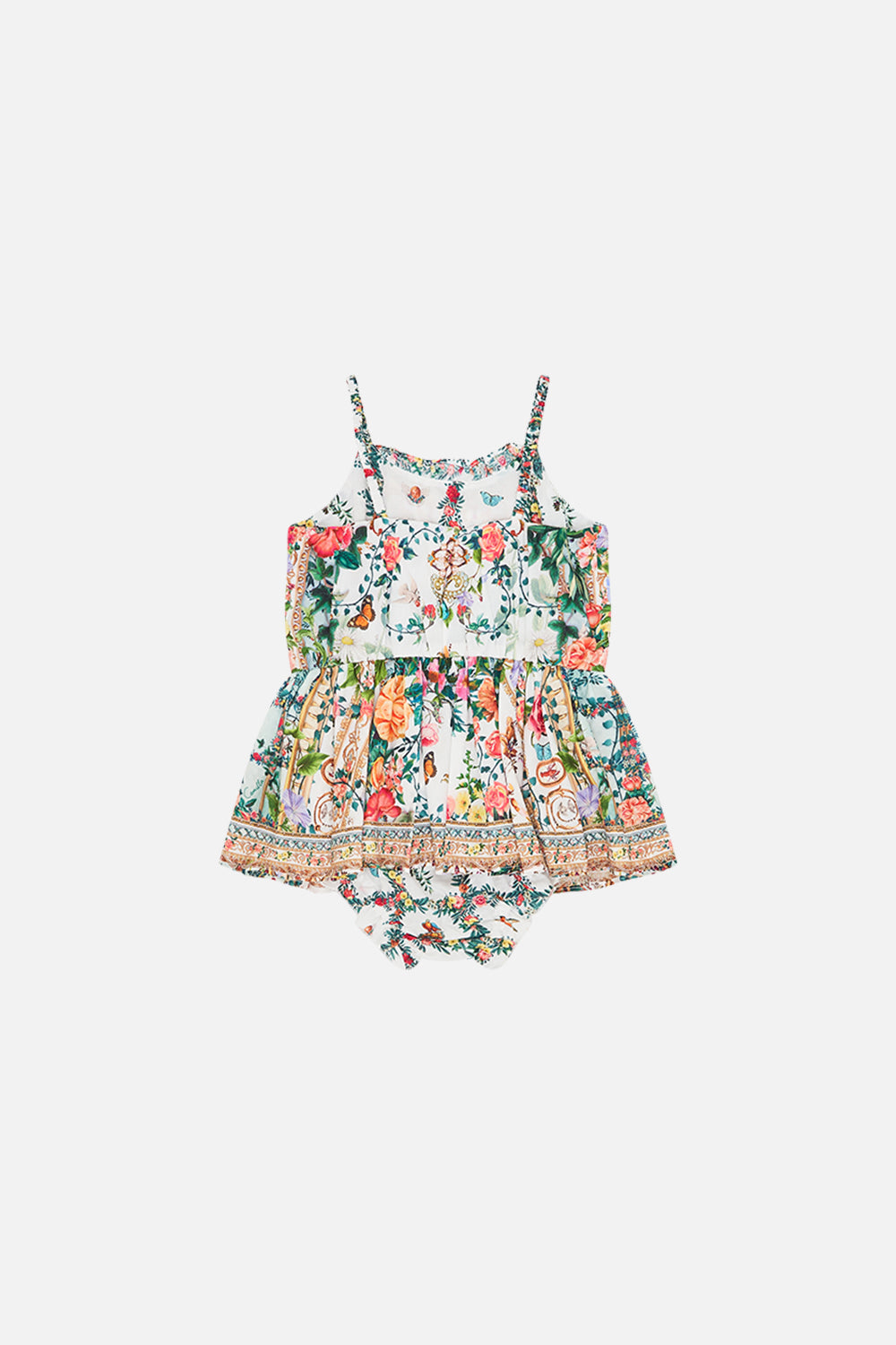 Back product view of Milla By CAMILLA babies floral jumpdress in Renaissance Romance print 