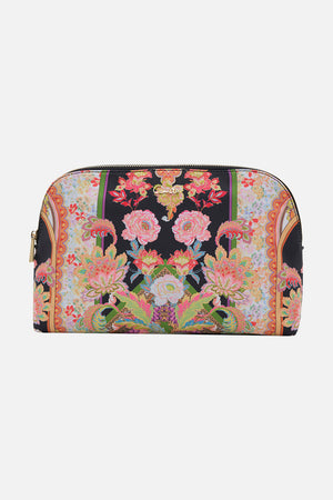 Product view of CAMILLA floral print cosmetic case in Sundowners In Sicily print