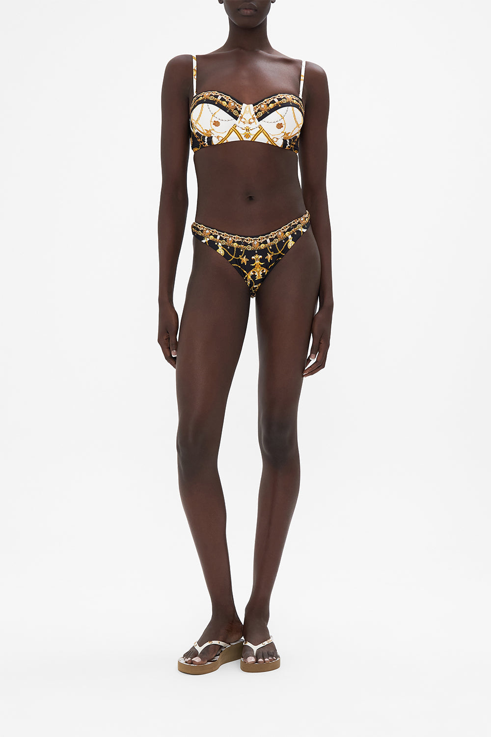 The CAMILLA WIDE SIDE HIGH LEG PANT COAST TO COAST in our COAST TO COAST print.