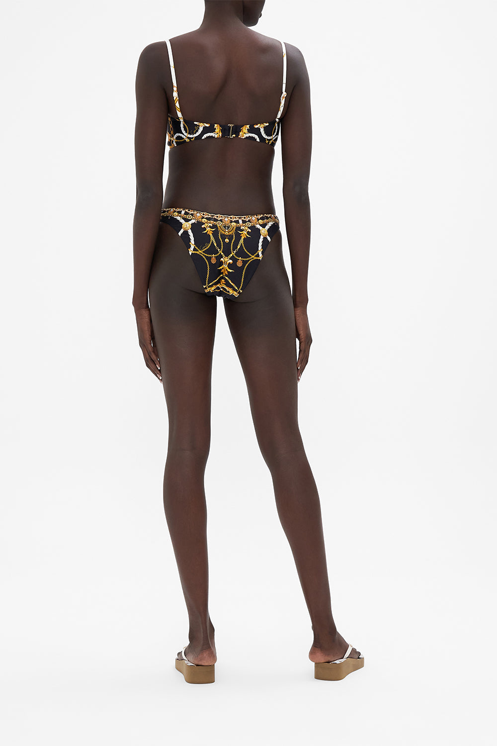 The CAMILLA WIDE SIDE HIGH LEG PANT COAST TO COAST in our  print.