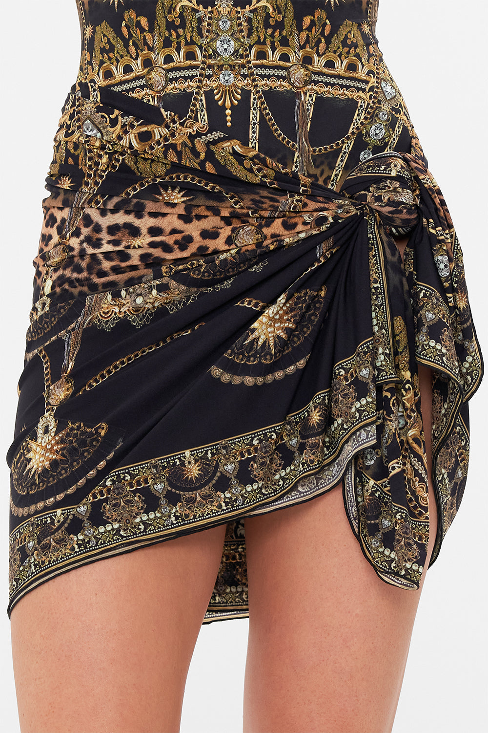 Back product view CAMILLA resortwear sarong in Masked At Moonlight print
