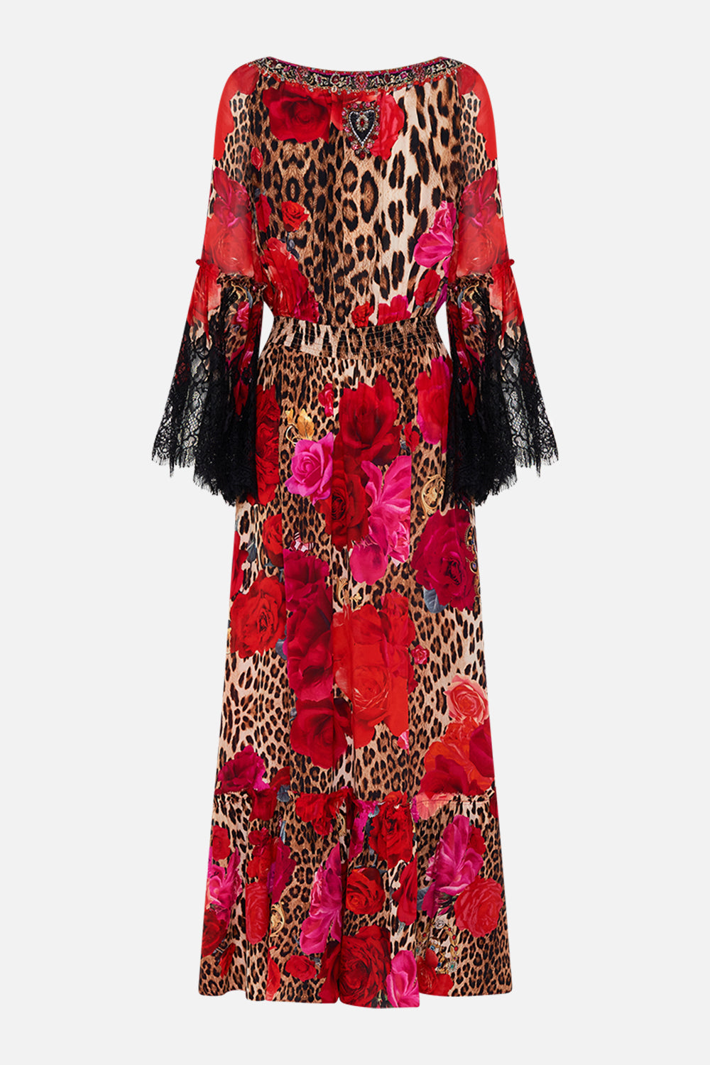 LONG DRESS WITH GATHERED BELL SLEEVE HEART LIKE A WILDFLOWER