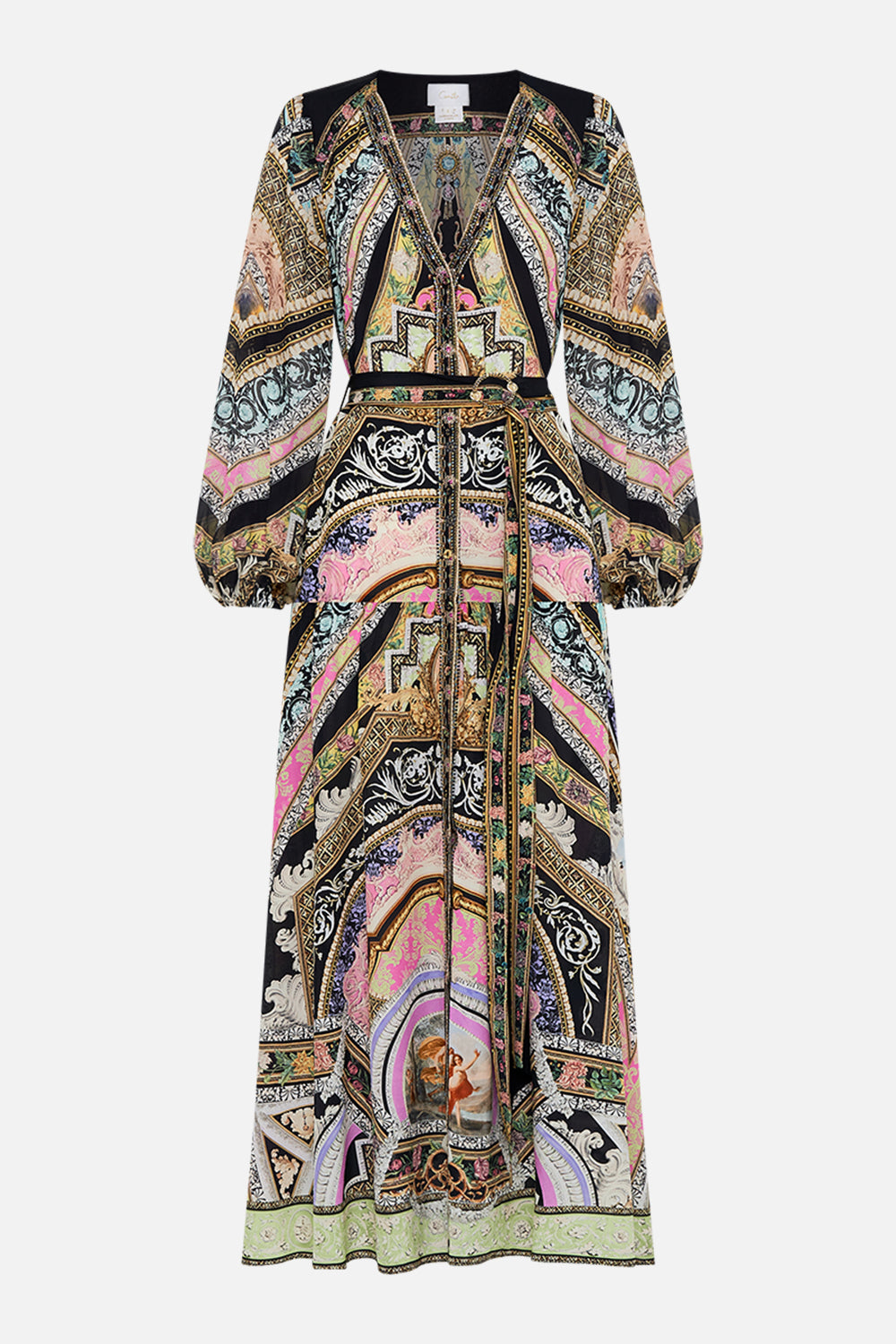 CAMILLA silk maxi dress in Florence Field Day print
