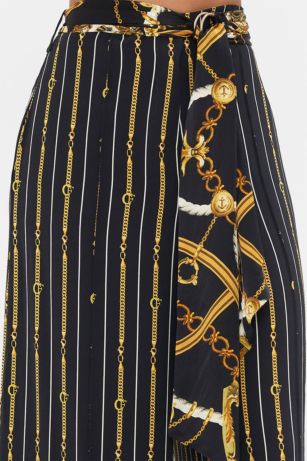 The CAMILLA SCARF BELT WIDE LEG PANT COAST TO COAST in our  print.