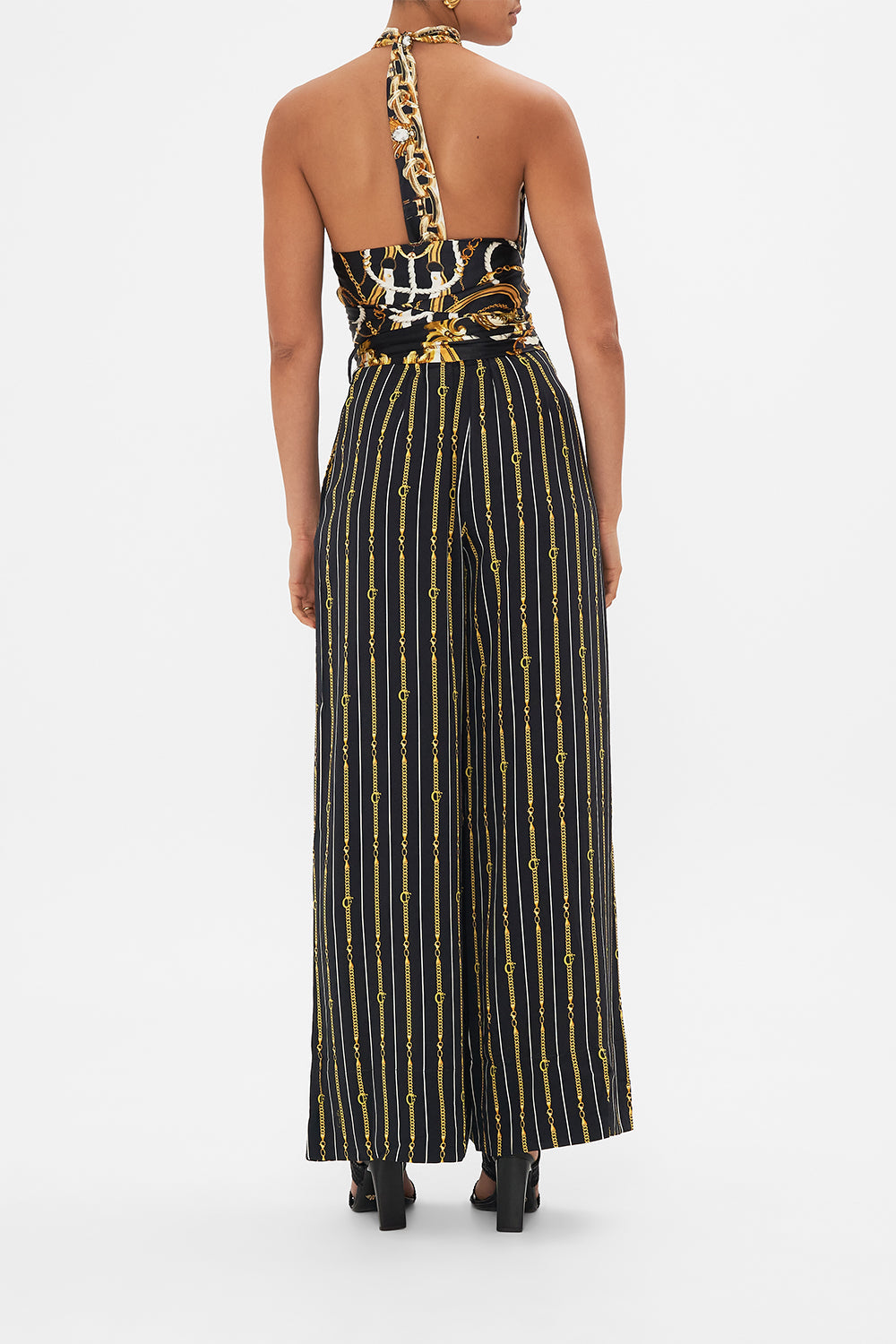 The CAMILLA SCARF BELT WIDE LEG PANT COAST TO COAST in our  print.