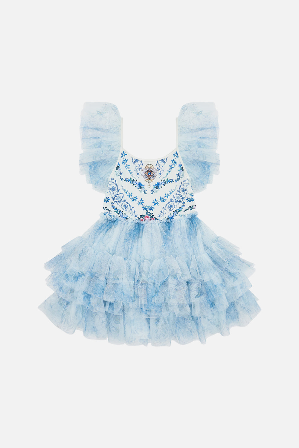 MILLA BY CAMILLA tutu baby blue dress in Season of The Siren print