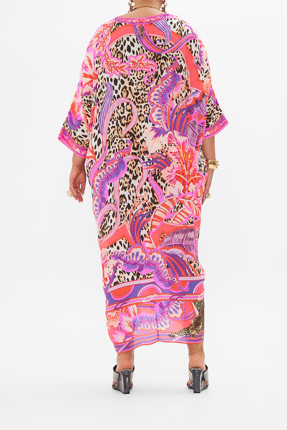 LONG KAFTAN WITH PLEAT DETAIL VIOLA VINTAGE