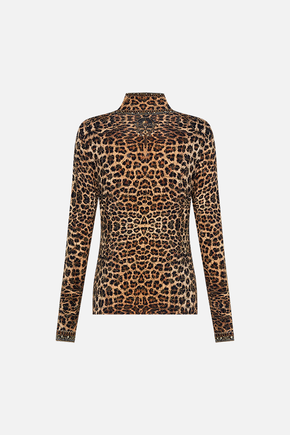 CAMILLA luxury jersey turtlneck top in Soul Of A Star Gazer print