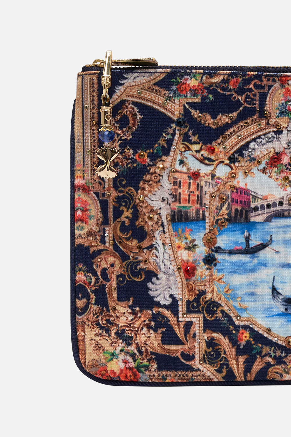 CAMILLA evening clutch bag in Venice Vignette print
