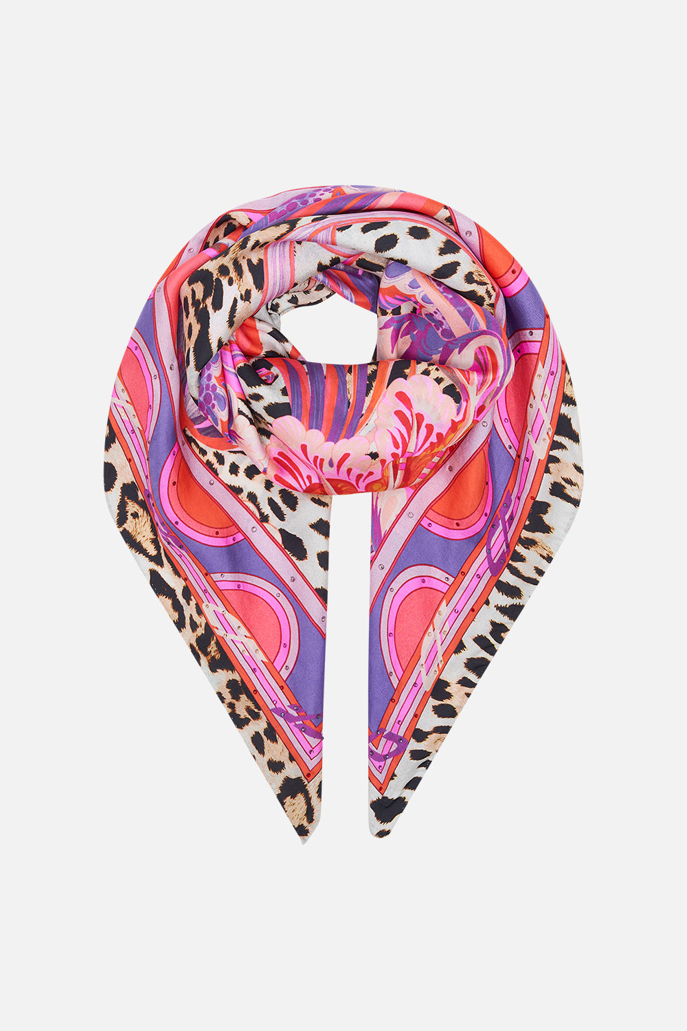 Product view of CAMILLA silk sacrf in Viola Vintage print