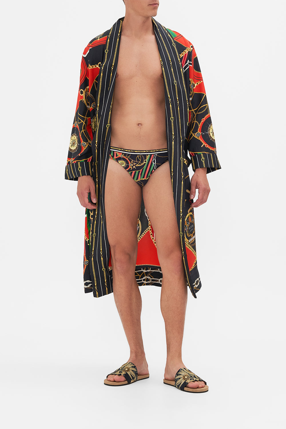 The CAMILLA MEN'S ATHLETIC SWIM BRIEF CLUB APERITIVO in our CLUB APERITIVO print.