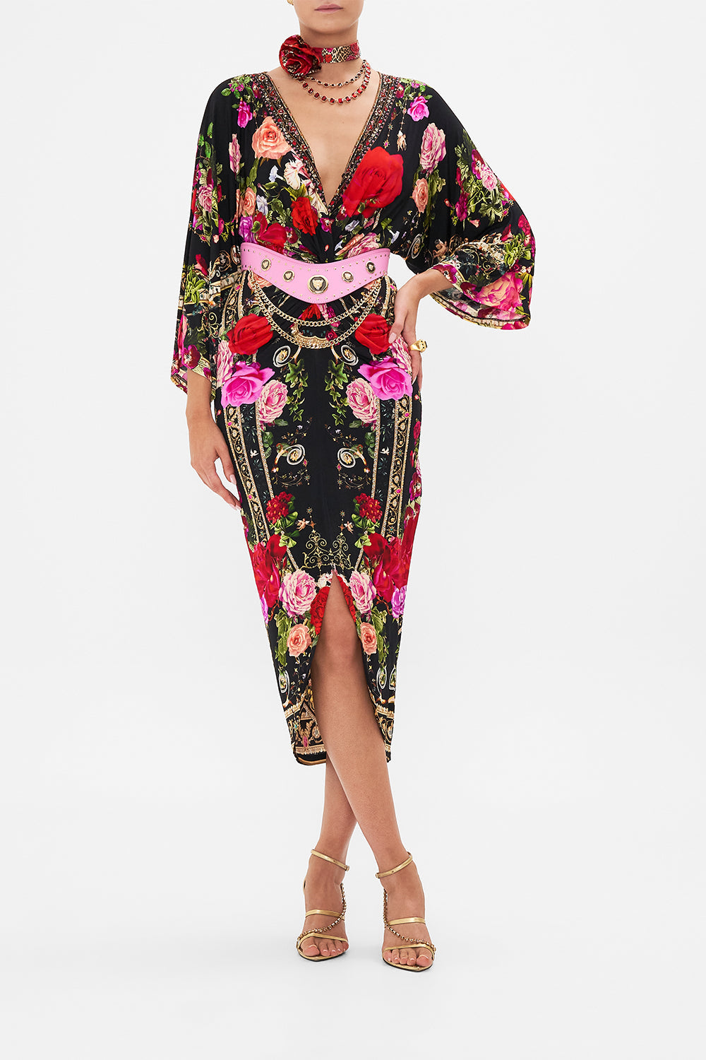 Product view of CAMILLA designer pink belt 