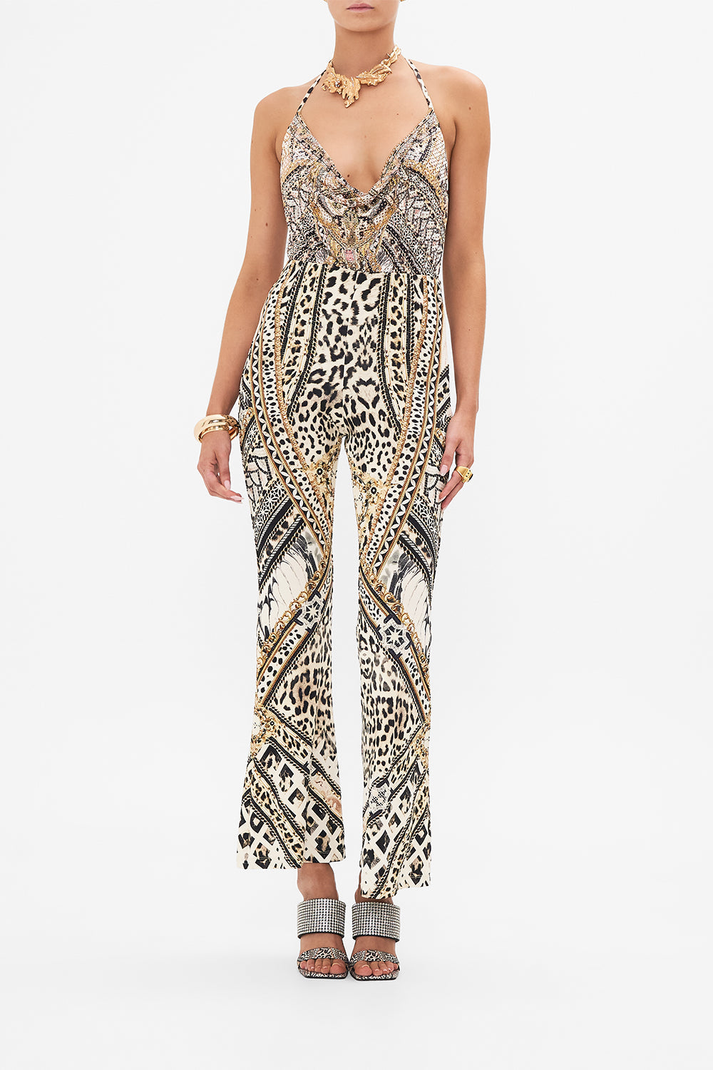 The CAMILLA COWL NECK BODYSUIT MOSAIC MUSE in our MOSAIC MUSE print.