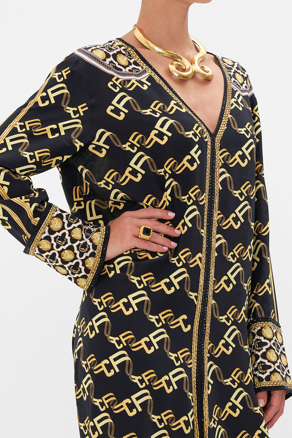 DRAPED BACK LONG SLEEVE DRESS TETHER ME NOT