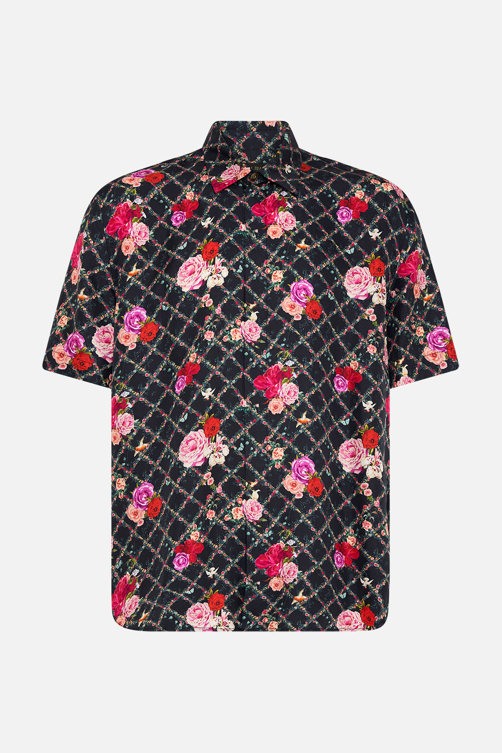 The CAMILLA OVERSIZED BUTTON THROUGH SS SHIRT RESERVATION FOR LOVE in our  print.