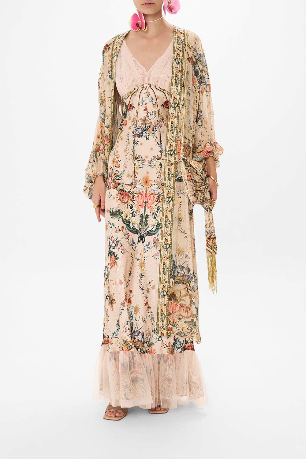 CAMILLA floral print silk layer in Rose Garden Revolution 