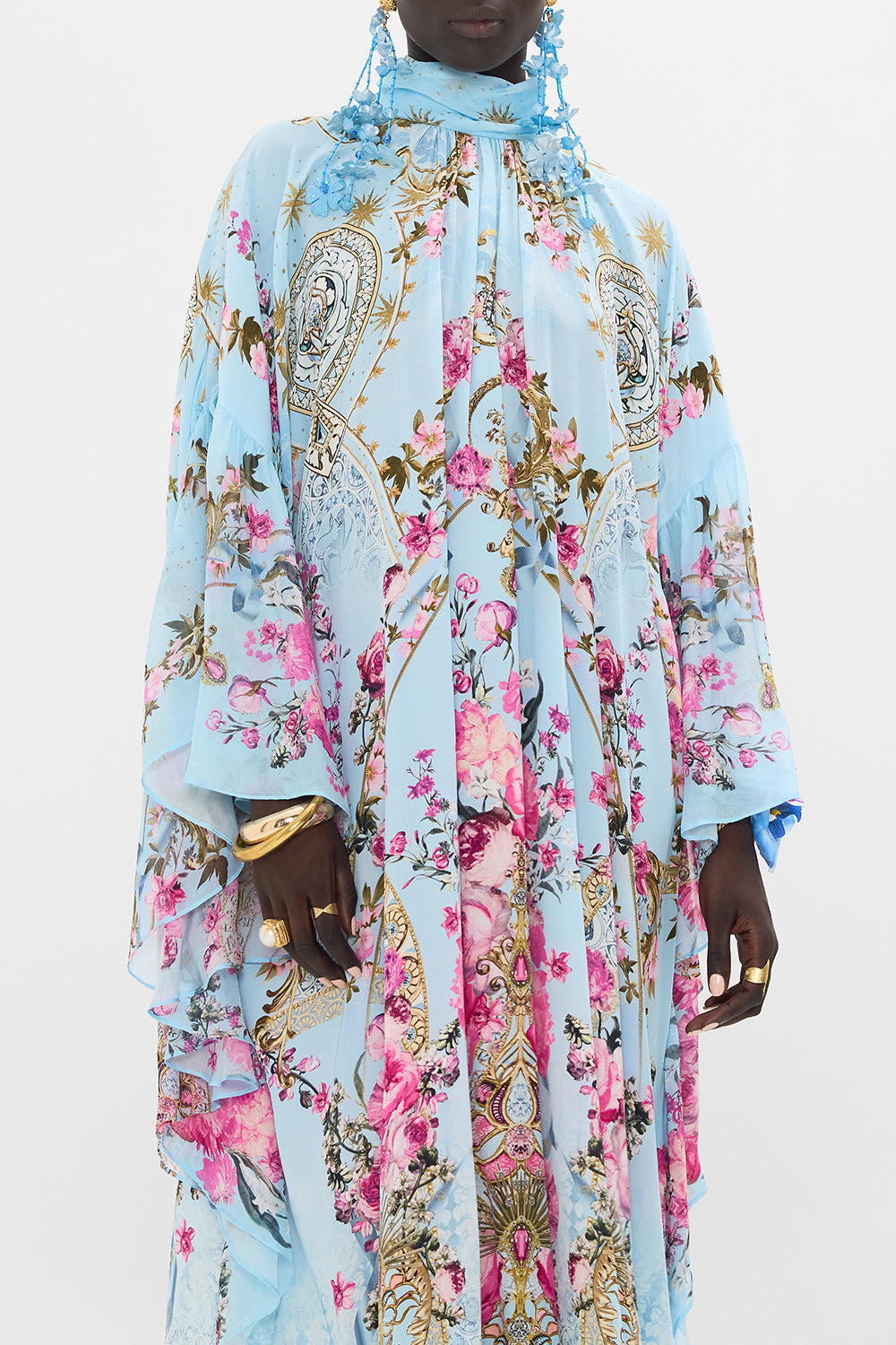 CAMILLA silk kaftan in Down The Garden Path print