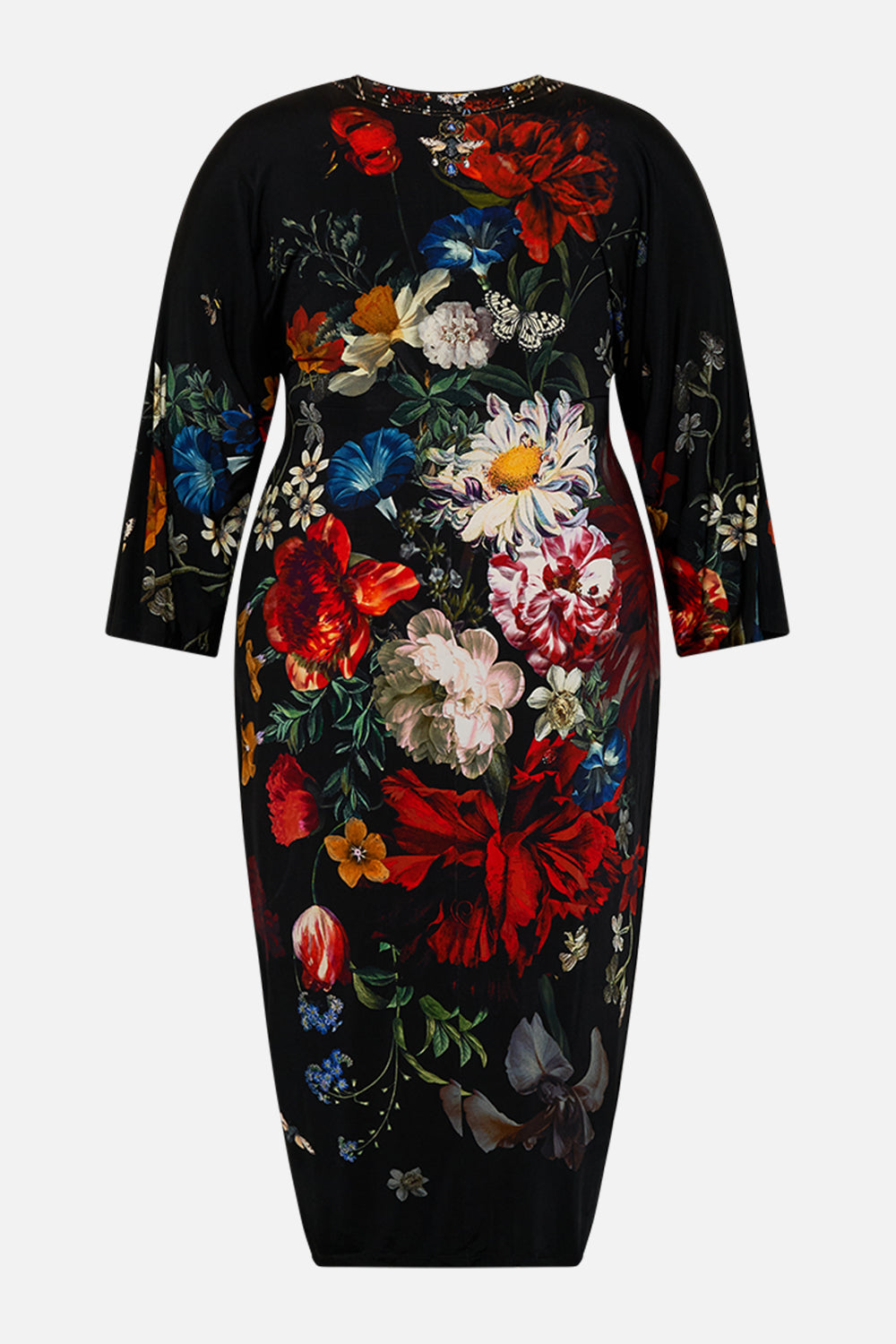 CAMILLA black floral print maxi dress in A Still Life print