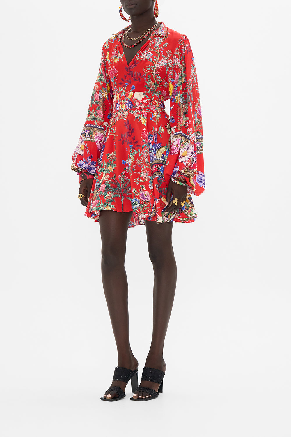 CAMILLA floral print mini dress in The Summer Palace print