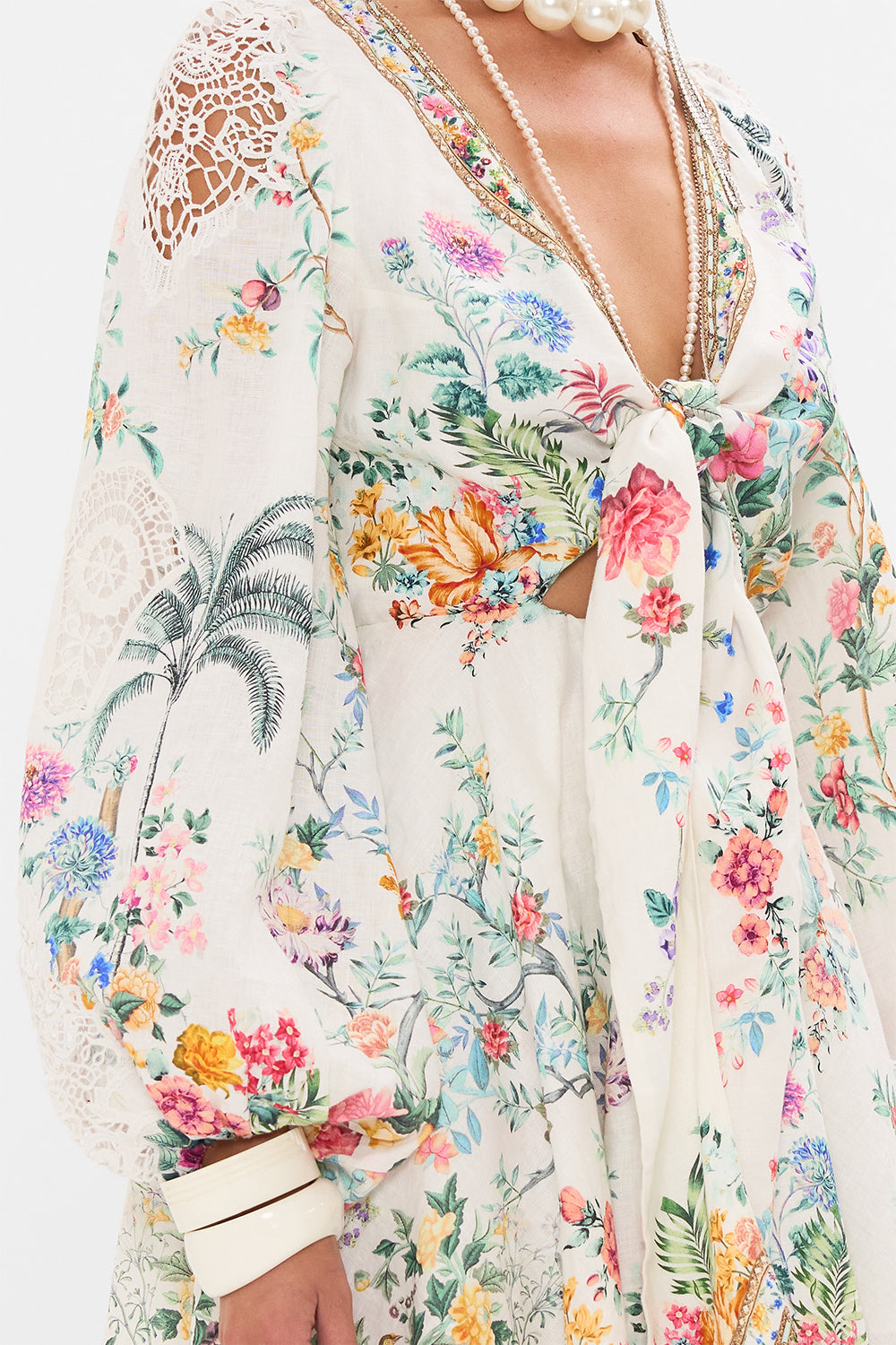 CAMILLA floral wrap dress in Plaumes and Parterres print