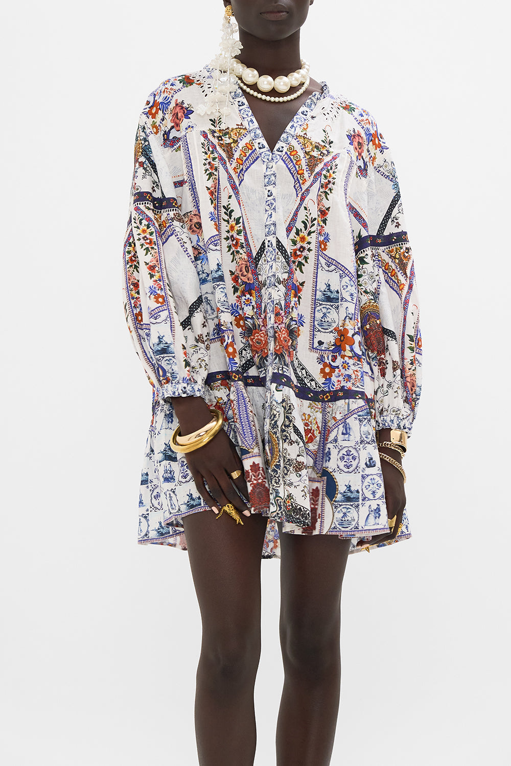 CAMILLA mini dress in My Folk Art Heart print