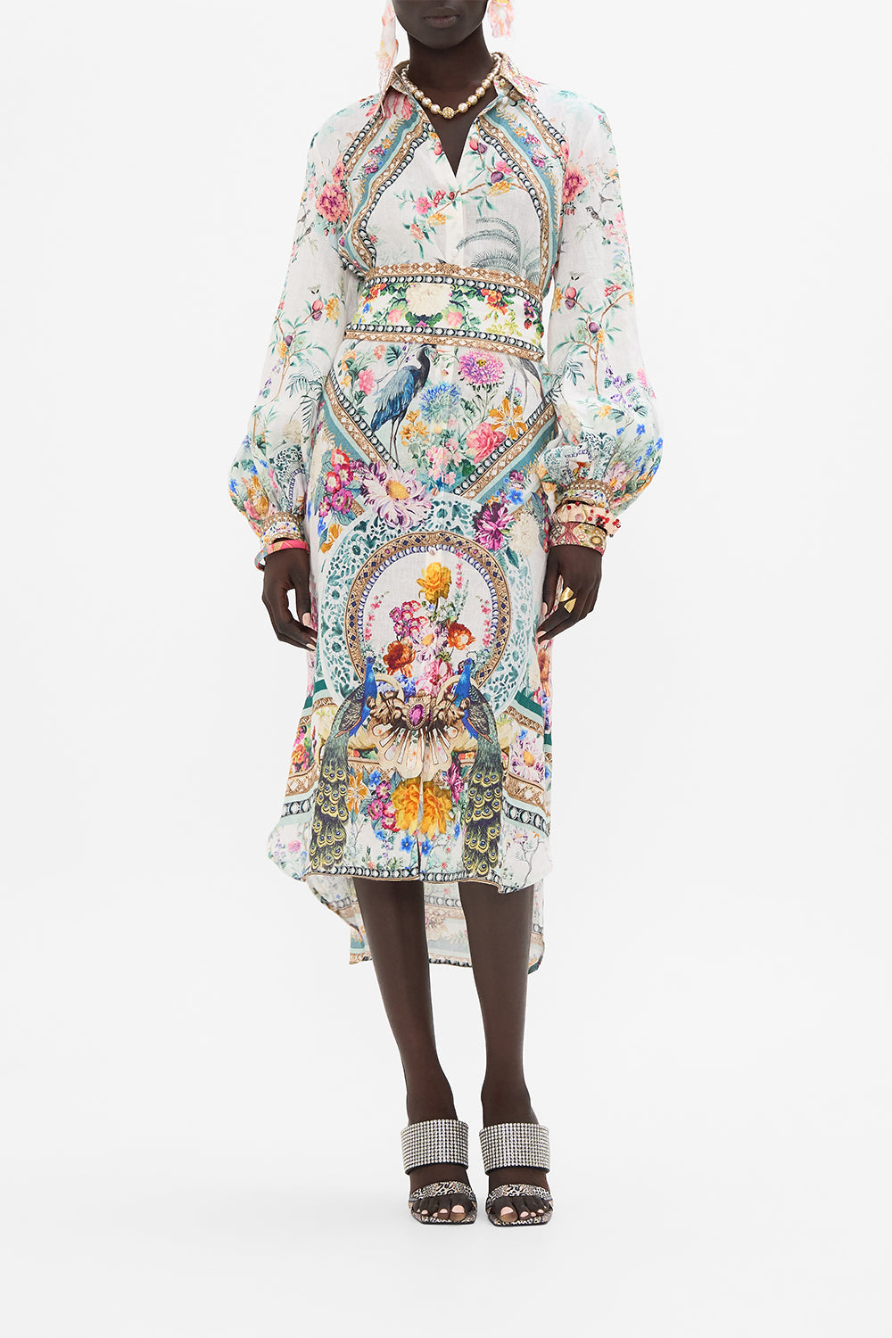 CAMILLA mini dress in Plumes and Parterres print