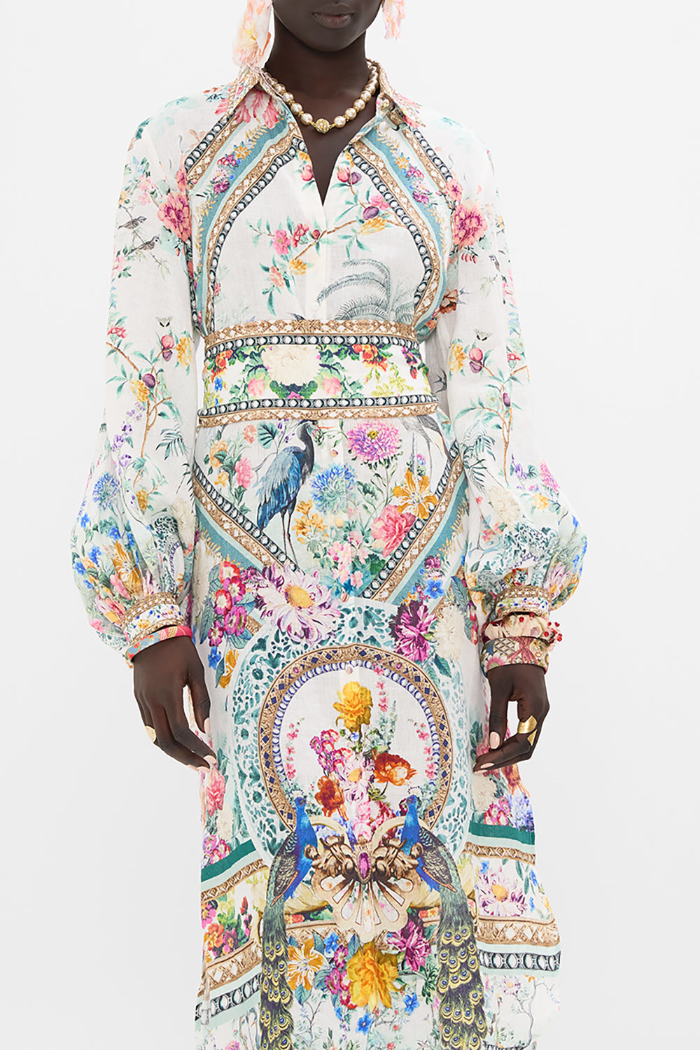 CAMILLA mini dress in Plumes and Parterres print