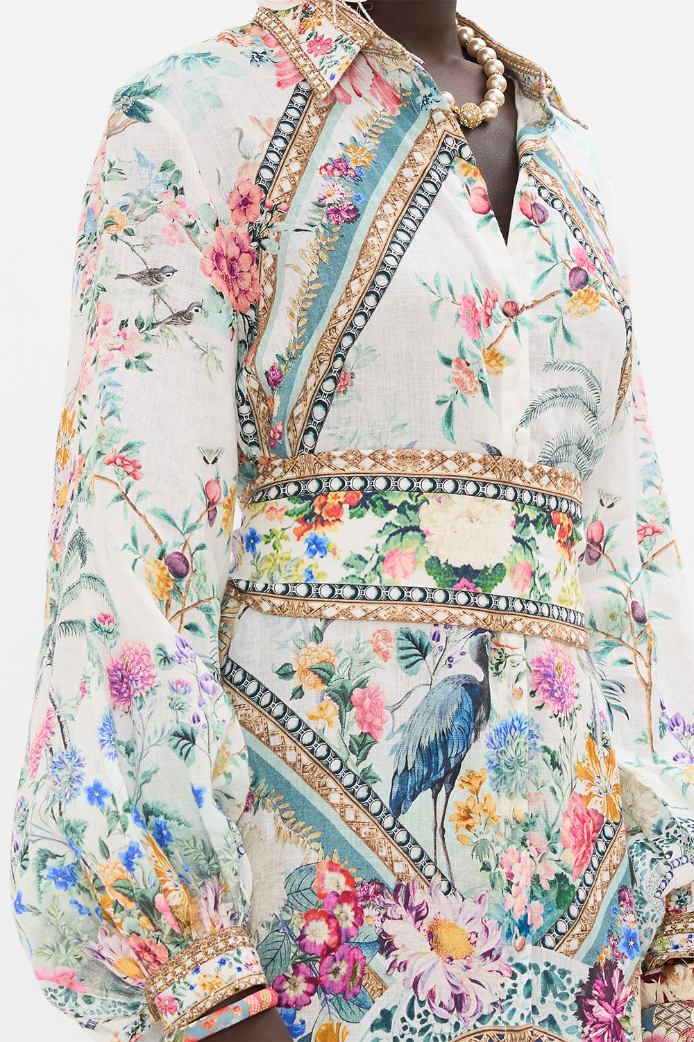 CAMILLA mini dress in Plumes and Parterres print