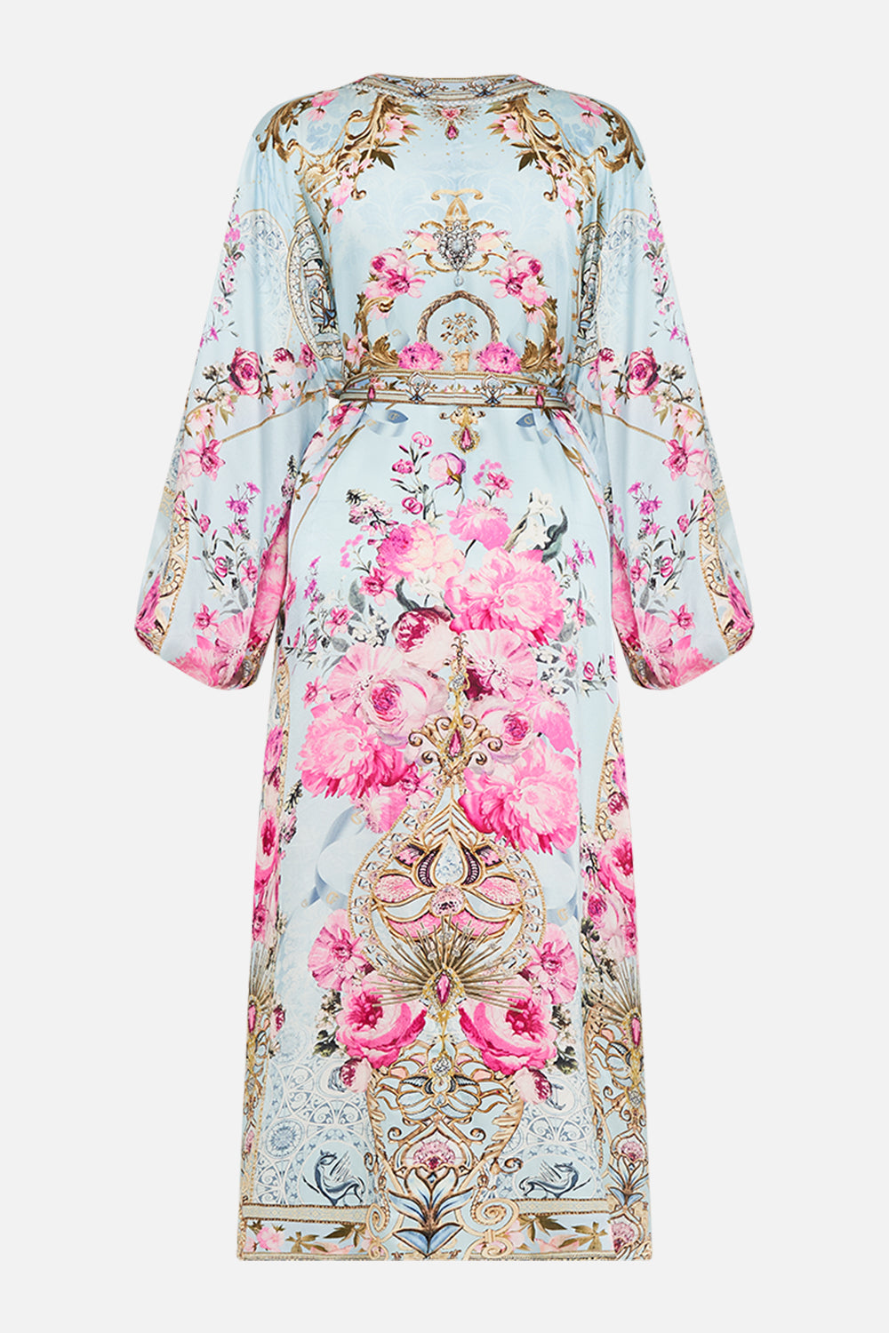 CAMILLA silk layer in Down The Garden Path print